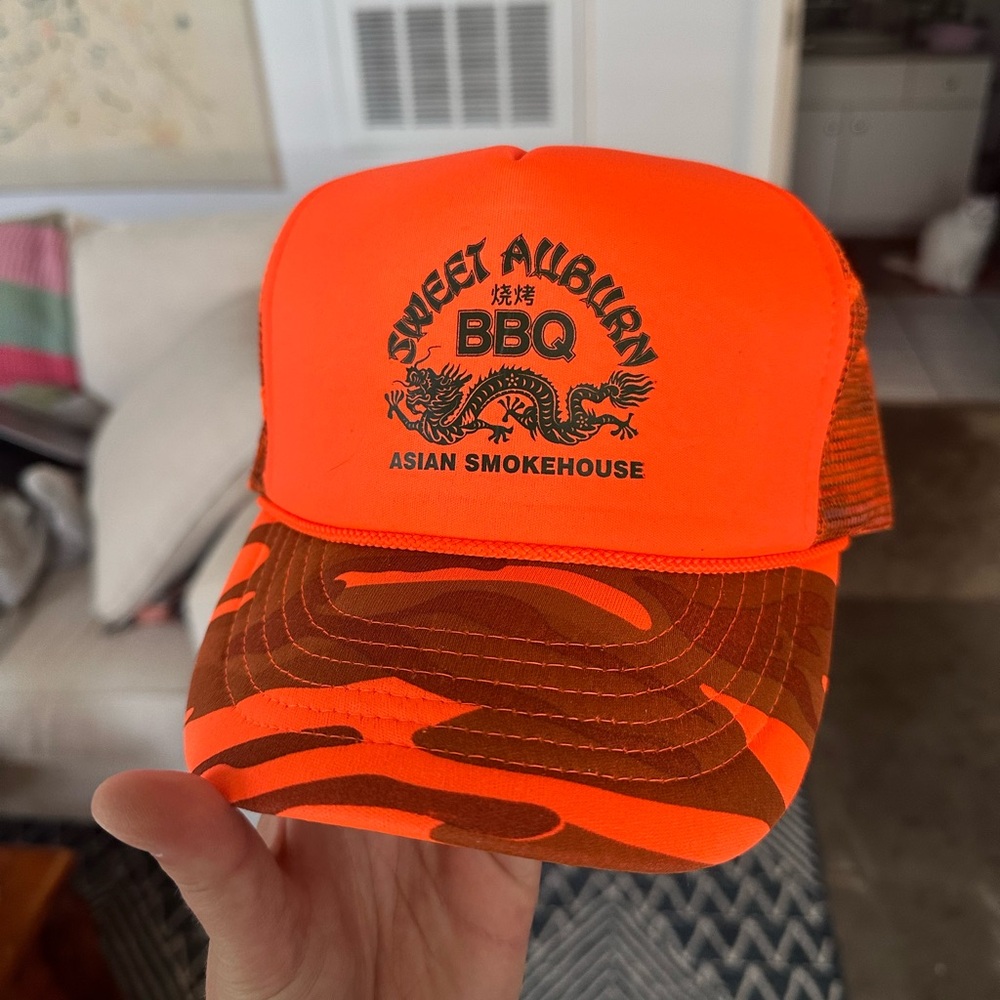 Neon Orange Camo Trucker Hat